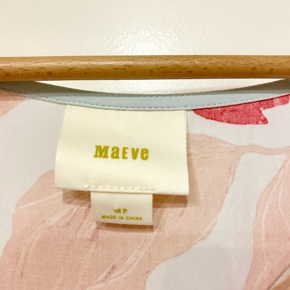 Anthropologie Maeve Orange Red Gemma Floral
Print Midi Dress size MP 100% rayon - Picture 9 of 12